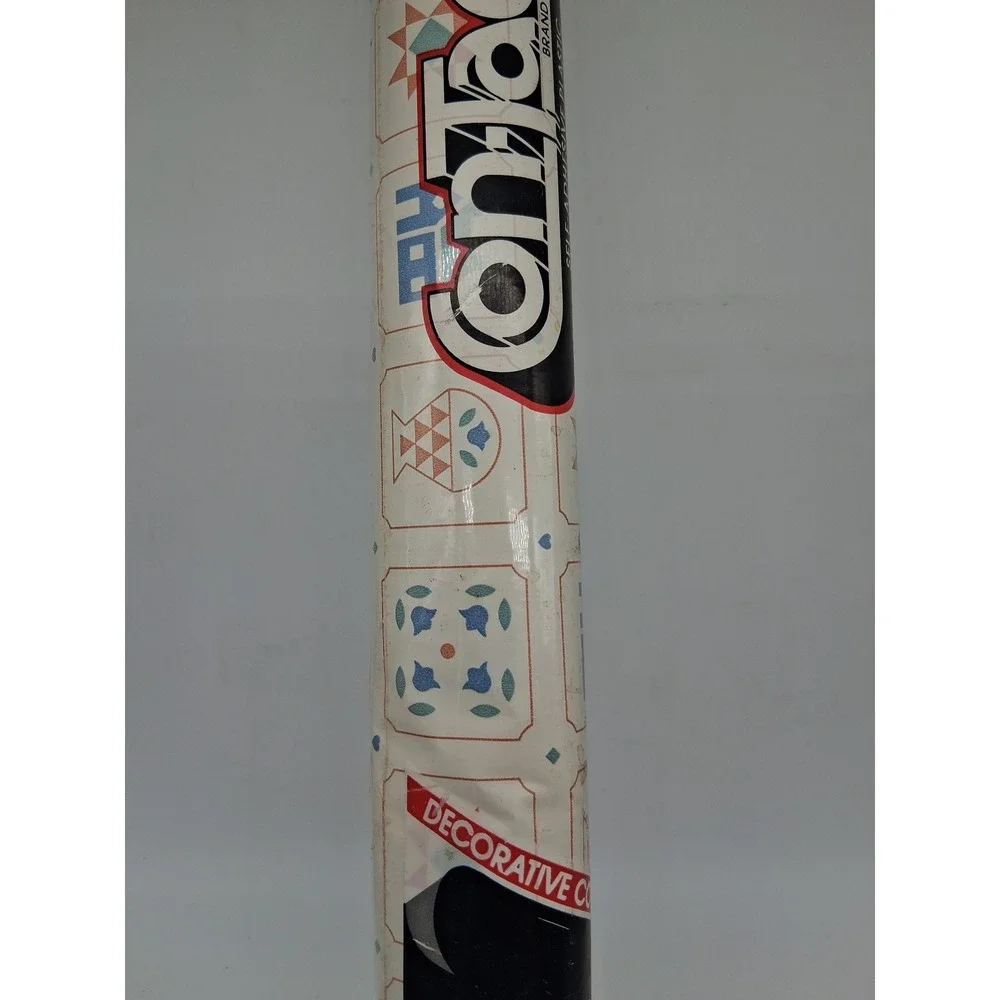 Vintage 1988 Con-Tact Self-Adhesive Shelf Liner Quilt Stencil Pattern 3 Ydsx18in